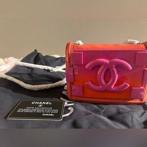 Chic Pink and Orange Designer limited edition spring 2014 Chanel bag! #chanel